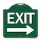 Signmission Designer Series Sign-Exit W/ Right Arrow, Green & White Aluminum Sign, 18" H, 18" L, GW-1818-24552 A-DES-GW-1818-24552 - alternate 1